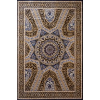 Blue Oriental Area Rugs for Living Room Washable Rugs Boho Moroccan Area Rug Soft Neutral Geometric Bohemian Carpet Distressed Indoor Rug for Bedroom Dining Room Office Foldable Nonslip Rug