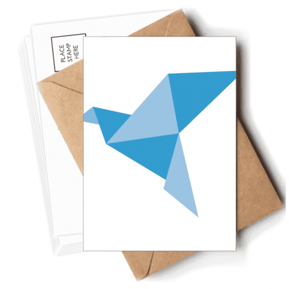 Blue Origa Pigeon Pattern Postcards Envelopes Blank Note Cards Mailing