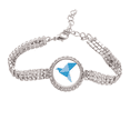 thumbnail image 1 of Blue Origa  Pigeon Pattern Tennis Chain Anklet Bracelet Diamond Jewelry, 1 of 3