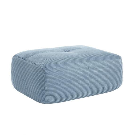 Blue Ottoman for Modular Sectional Sofa, Corduroy Deep Seat for Oversized Compressed Boneless Sectional Couches for Living Room Bedroom Apartment, Cloud Sofa Couch, Memory Foam, No Assembly