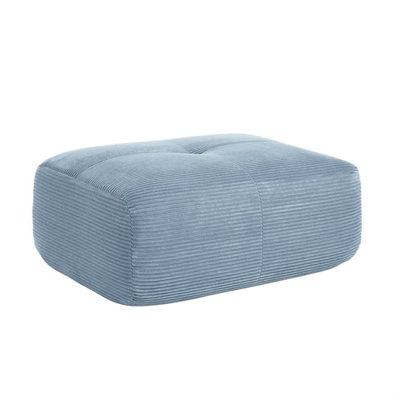 Blue Ottoman for Modular Sectional Sofa, Corduroy Deep Seat for Oversized Compressed Boneless Sectional Couches for Living Room Bedroom Apartment, Cloud Sofa Couch, Memory Foam, No Assembly