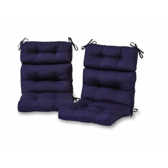 Blue Out Door High Back Patio Chair Deep Seat Cushions Pad Set of 2 Comfortable