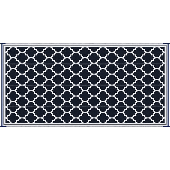 Blue Outdoor Carpet with Reinforced Edges / Sun-Fade Resistant