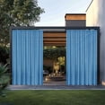 thumbnail image 1 of Blue Outdoor Gazebo Curtains, Rainproof Patio Drapes (83.9x52 Inch), Polyester Construction, Waterproof Window Screen For Courtyard Pavilion, 1 of 6