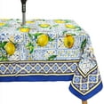 thumbnail image 1 of Blue Outdoor Tablecloth with Umbrella Hole for Rectangle Table, Waterproof Lemon Patio Table Cloth with Zipper - 60 x 102 inches, 1 of 6