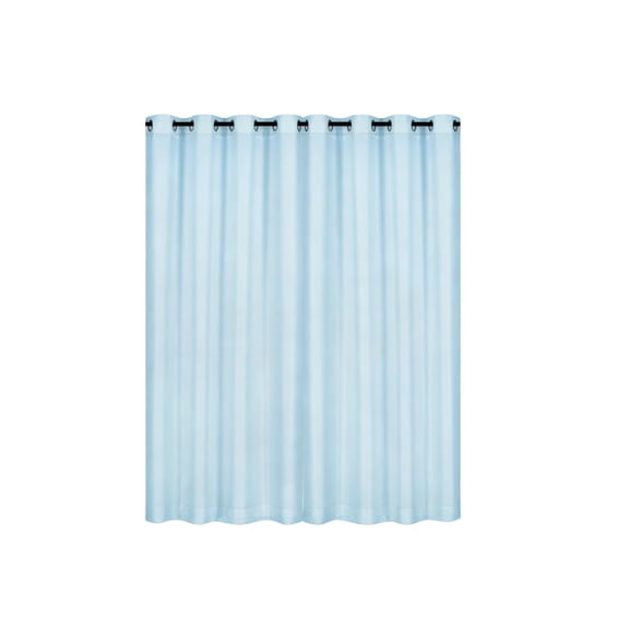 Blue Outdoor Waterproof Sheer Curtain, 52x84 Inch Rain Shield for Deck – Breathable Voile Drape for Gazebo, Easy Hang Rod Pocket for Pergola, Housewarming Gift for Backyard