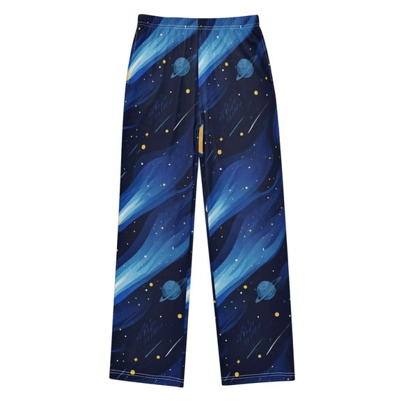 Blue Outer Space Boys Pajama Pants Soft and Lightweight Elastic Waistband Children's Pajama Pants