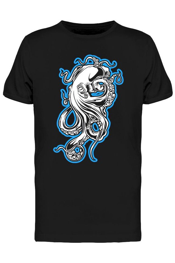Blue Outline Squid T-Shirt Men -Image by Shutterstock, Male Small
