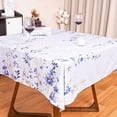 thumbnail image 1 of Blue Oval Tablecloth 60X84 Inch Green Floral Table Cloth Waterproof Spill-Proof & Oil-Proof Table Cover for Indoor Outdoor Party Decor, 1 of 6