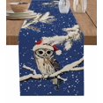 thumbnail image 1 of Blue Owl Christmas Burlap-Cotton Table Runner 36 Inches Long,Xmas Snowflake Botanical Vintage Farmhouse Table Runners,Outdoor Dining Tablecloths Decor for Baby Shower Party Wedding 13x36, 1 of 1