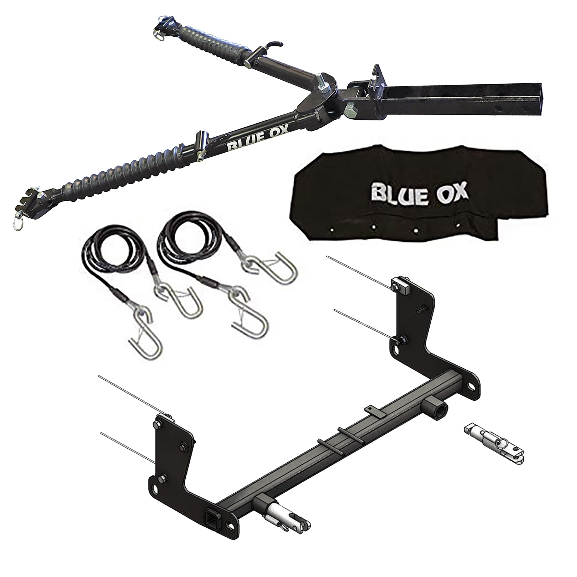 Blue Ox Alpha 2 Tow Bar \u0026 Baseplate Combo (Including Wiring) for 2018 and Later Jeep Wrangler JL (BX1139-80-A)