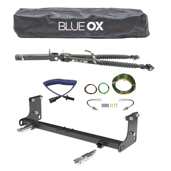 Blue Ox Basic Alpha Towing Kit with Hardwired Lighting for 2007-2018 Wrangler JK | Includes Baseplate/Towbar/Electrical Cable/Tow Bar Cover/Tail Light Wiring