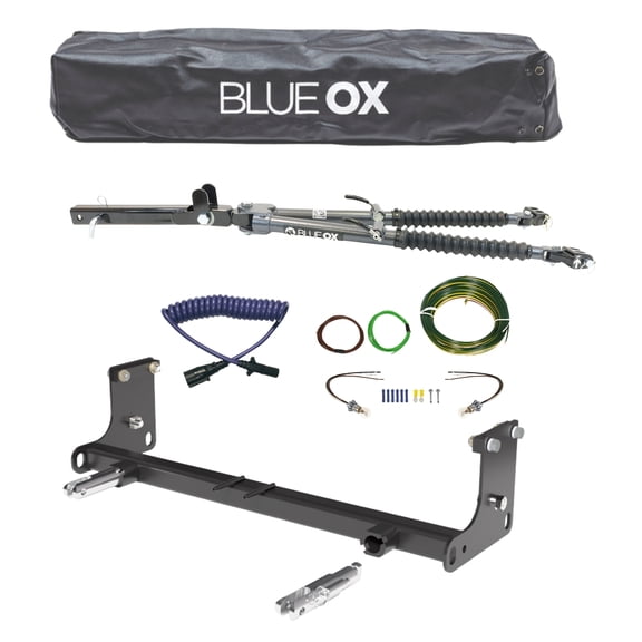 Blue Ox Basic Avail Towing Kit with Hardwired Lighting for 2007-2018 Wrangler JK | Includes Baseplate/Towbar/Electrical Cable/Tow Bar Cover/Tail Light Wiring