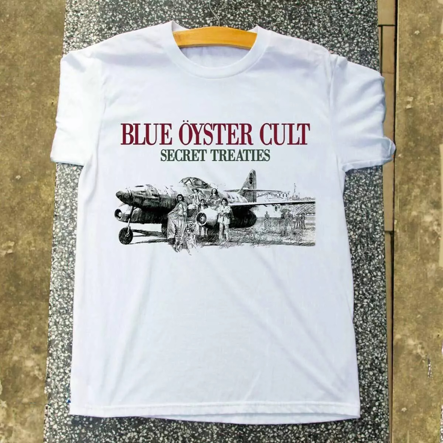 Blue Oyster Cult Secret Treaties Album Shirt White Unisex