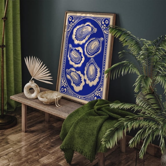 Blue Oyster French Coastal Kitchen Decor Home Decor Office Wall Art ...