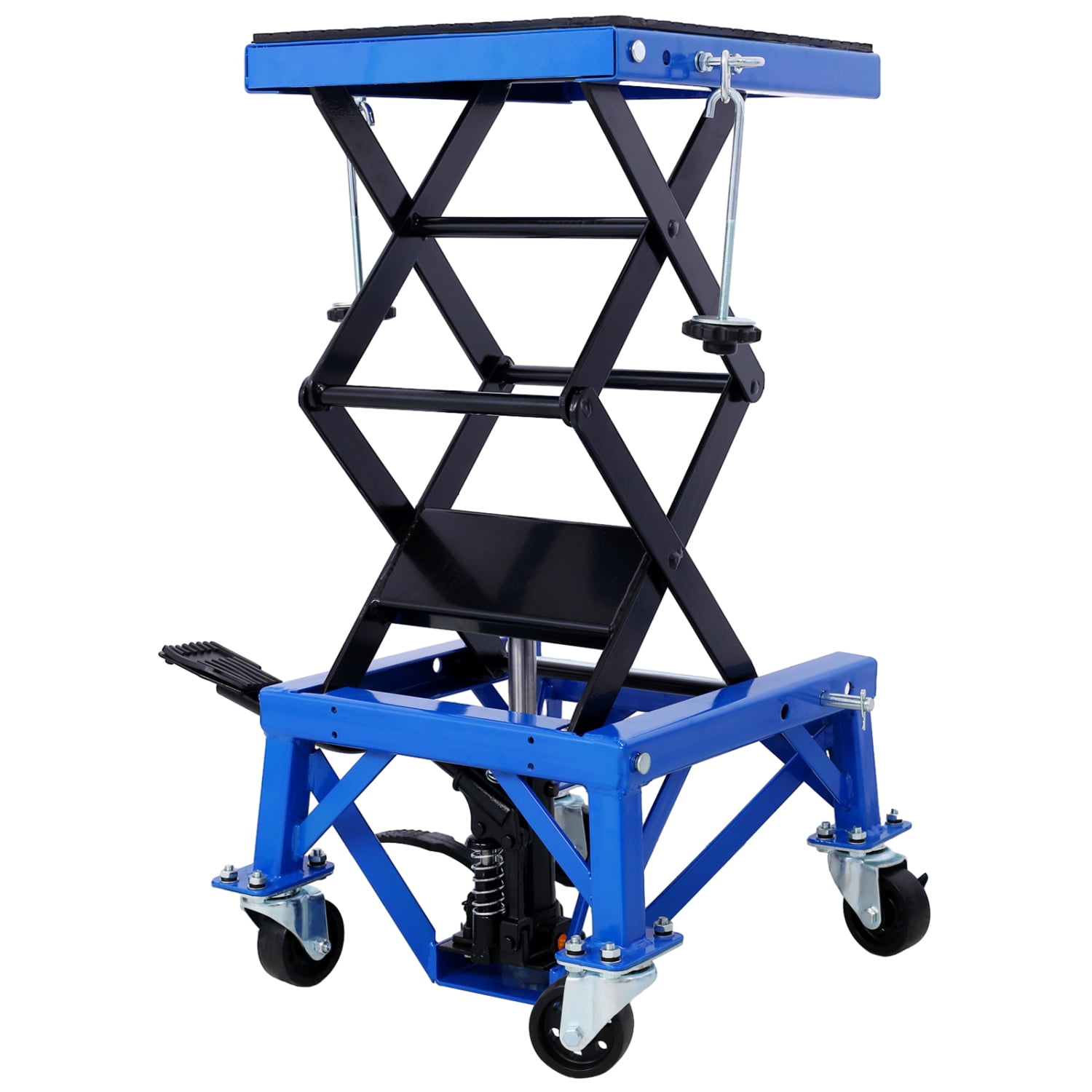Blue PINGCNG Hydraulic Motorcycle Scissor Jack Lift with 300 lbs