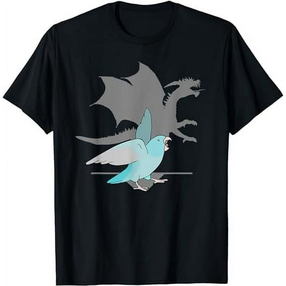 Blue Pacific Parrotlet with Dragon Shadow Birb memes Parrot T-Shirt