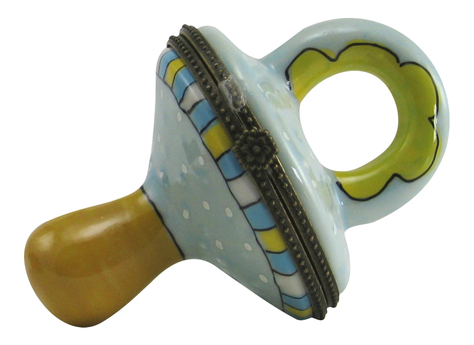 Porcelain Pacifiers Blue Pacifier Porcelain Hinged Trinket Box Baby Boy Shower - Walmart.com