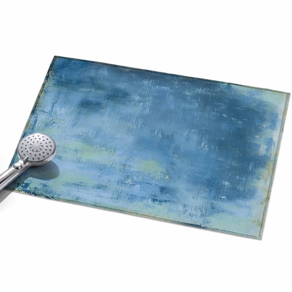Blue Paint 2x3ft Non Slip Area Rug Modern Abstract Retro Indigo Paint Washable&nbsp;Soft Area Rugs for Living Room, Indoor&nbsp;Circle Carpet for Bedroom Dining Room Kitchen