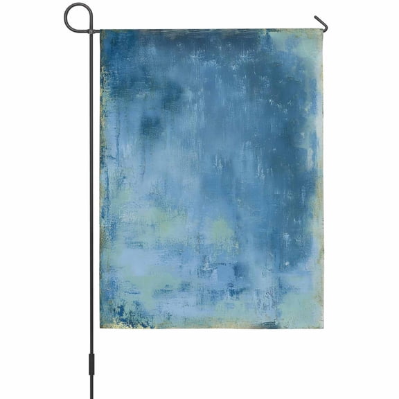 Blue Paint Garden Flags For Outdoor, Modern Abstract Retro Indigo Paint Small Double Side Yard Flags Weather Proof Garden Decor for Lawn Outside Holiday 12 x 18 Inches