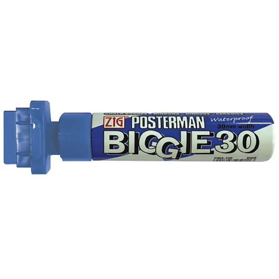SSWBasics Blue Paint Marker with 30mm Tip (Glass  Plastic  Rubber  Wood  and More)