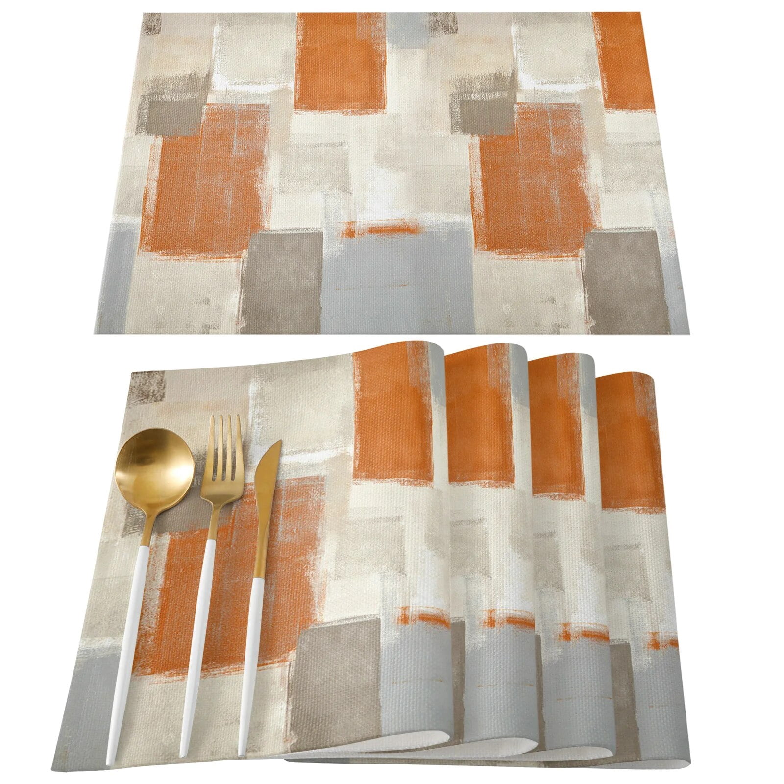 Blue Paint Square Graffiti Table Mats for Dining Table Kitchen Table ...