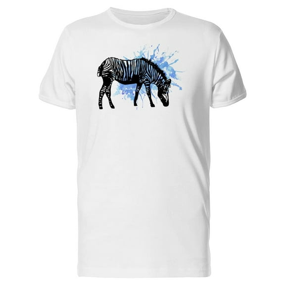 Blue Paint Zebra T-Shirt Men -Image by Shutterstock, Male x-Large