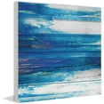 thumbnail image 1 of "Blue Painted Ocean" Painting Print on White Wood, 1 of 7