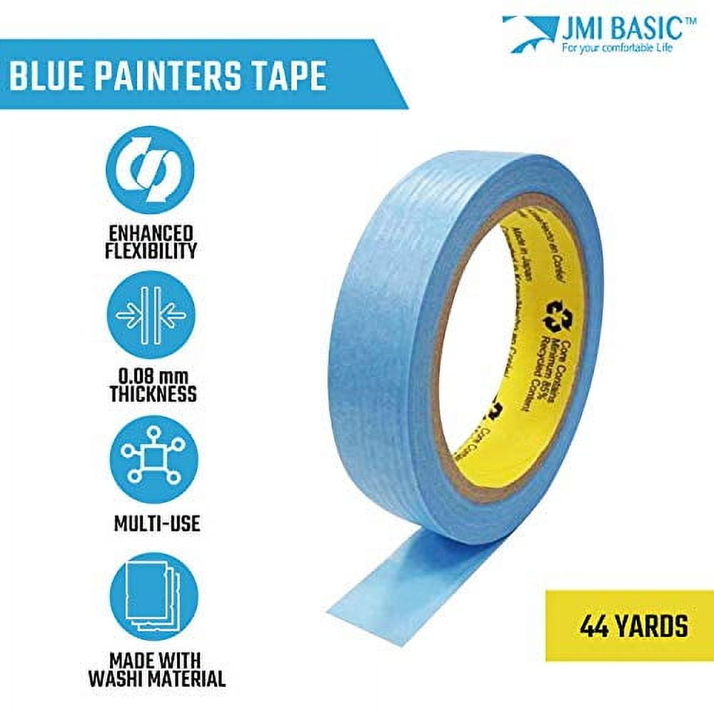 Blue Painters Washi Tape Set - 3 Rolls Multi Size Pack - Delicate ...