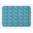 thumbnail image 1 of Blue Paisley Bath Mat, Folk Ornament Flower Like Elements Buta Motifs Illustration Print, Plush Bathroom Decor Mat with Non Slip Backing, 29.5" X 17.5", Sea Blue Almond Green, by Ambesonne, 1 of 2
