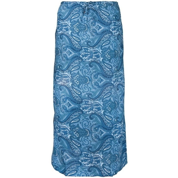 Blue Paisley Drawstring Skirt - Small