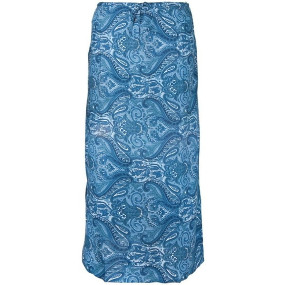 Blue Paisley Drawstring Skirt - Small