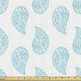 thumbnail image 1 of Ambesonne Blue Paisley Fabric by the Yard Upholstery, Tear Drop Shapes Art, 10 Yards, White Sky Blue, 1 of 4