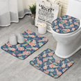 thumbnail image 1 of Blue Paisley and Floral Pattern Bathroom Rugs Sets 3 Piece,Toilet Cover Set,Absorbent Non Slip Bathroom Mats Sets with U-Shaped Contour Rug Toilet Rug Set, 1 of 5