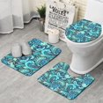 thumbnail image 1 of Blue Paisley and Floral Pattern Bathroom Rugs Sets 3 Piece,Toilet Cover Set,Absorbent Non Slip Bathroom Mats Sets with U-Shaped Contour Rug Toilet Rug Set, 1 of 5