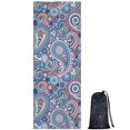 thumbnail image 1 of Blue Paisley and Floral Pattern Hot Yoga Mat Towel Non Slip for Hot Yoga - Quick-Drying Yoga Mat Cover with 4 Corner Pockets with Travel Bag - Hot Yoga Towel Non Slip 74"x26", 1 of 6