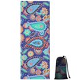 thumbnail image 1 of Blue Paisley and Floral Pattern Hot Yoga Mat Towel Non Slip for Hot Yoga - Quick-Drying Yoga Mat Cover with 4 Corner Pockets with Travel Bag - Hot Yoga Towel Non Slip 74"x26", 1 of 6