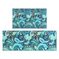 thumbnail image 1 of Blue Paisley and Floral Pattern Kitchen Rugs Sets Of 2,Anti Fatigue Kitchen Mat Rugs Non Slip Washable,Decorative Kitchen Floor Mats for Kitchen,Sink,Laundry,17"x30"+17"x47", 1 of 7