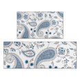 thumbnail image 1 of Blue Paisley and Floral Pattern Kitchen Rugs Sets Of 2,Anti Fatigue Kitchen Mat Rugs Non Slip Washable,Decorative Kitchen Floor Mats for Kitchen,Sink,Laundry,17"x30"+17"x47", 1 of 7