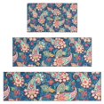 thumbnail image 1 of Blue Paisley and Floral Pattern Kitchen Rugs Sets Of 3,Kitchen Runner Rugs Non Skid Washable,Decorative Kitchen Floor Mats for Kitchen,Sink,Laundry,17"x30"+ 17"x47" + 17"x59", 1 of 6