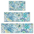 thumbnail image 1 of Blue Paisley and Floral Pattern Kitchen Rugs Sets Of 3,Kitchen Runner Rugs Non Skid Washable,Decorative Kitchen Floor Mats for Kitchen,Sink,Laundry,17"x30"+ 17"x47" + 17"x59", 1 of 6