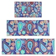 thumbnail image 1 of Blue Paisley and Floral Pattern Kitchen Rugs Sets Of 3,Kitchen Runner Rugs Non Skid Washable,Decorative Kitchen Floor Mats for Kitchen,Sink,Laundry,17"x30"+ 17"x47" + 17"x59", 1 of 6