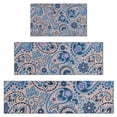 thumbnail image 1 of Blue Paisley and Floral Pattern Kitchen Rugs Sets Of 3,Kitchen Runner Rugs Non Skid Washable,Decorative Kitchen Floor Mats for Kitchen,Sink,Laundry,17"x30"+ 17"x47" + 17"x59", 1 of 6