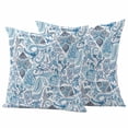 thumbnail image 1 of Blue Paisley Outdoor Waterproof Pillow Covers, Ethnic Abstract Art Vintage Decorative Square Throw Pillowcase Sofa Cushion Sham for Patio/Couch/Chair, 16"x16" 2 Pack, 1 of 8
