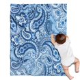thumbnail image 1 of Blue Paisley Pattern Blanket,Comfortable Soft Flannel Throw Blanket,All Season,Warm Lightweight Blankets for Sofa Bed Couch Living Room Chair,30"x40", 1 of 4