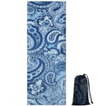thumbnail image 1 of Blue Paisley Pattern Hot Yoga Mat Towel Non Slip for Hot Yoga - Quick-Drying Yoga Mat Cover with 4 Corner Pockets with Travel Bag - Hot Yoga Towel Non Slip 74"x26", 1 of 6