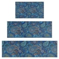 thumbnail image 1 of Blue Paisley Pattern Kitchen Rugs Sets Of 3,Kitchen Runner Rugs Non Skid Washable,Decorative Kitchen Floor Mats for Kitchen,Sink,Laundry,17"x30"+ 17"x47" + 17"x59", 1 of 6