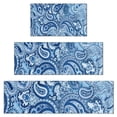 thumbnail image 1 of Blue Paisley Pattern Kitchen Rugs Sets Of 3,Kitchen Runner Rugs Non Skid Washable,Decorative Kitchen Floor Mats for Kitchen,Sink,Laundry,17"x30"+ 17"x47" + 17"x59", 1 of 6