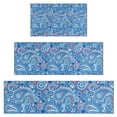 thumbnail image 1 of Blue Paisley Pattern Kitchen Rugs Sets Of 3,Kitchen Runner Rugs Non Skid Washable,Decorative Kitchen Floor Mats for Kitchen,Sink,Laundry,17"x30"+ 17"x47" + 17"x59", 1 of 6