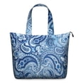 thumbnail image 1 of Blue Paisley Pattern Travel Tote Bags for Women Carry On,Large Weekender Bags for Women Travel,Multi Functional Duffle Bag for Work,Shopping,Sports, 1 of 5